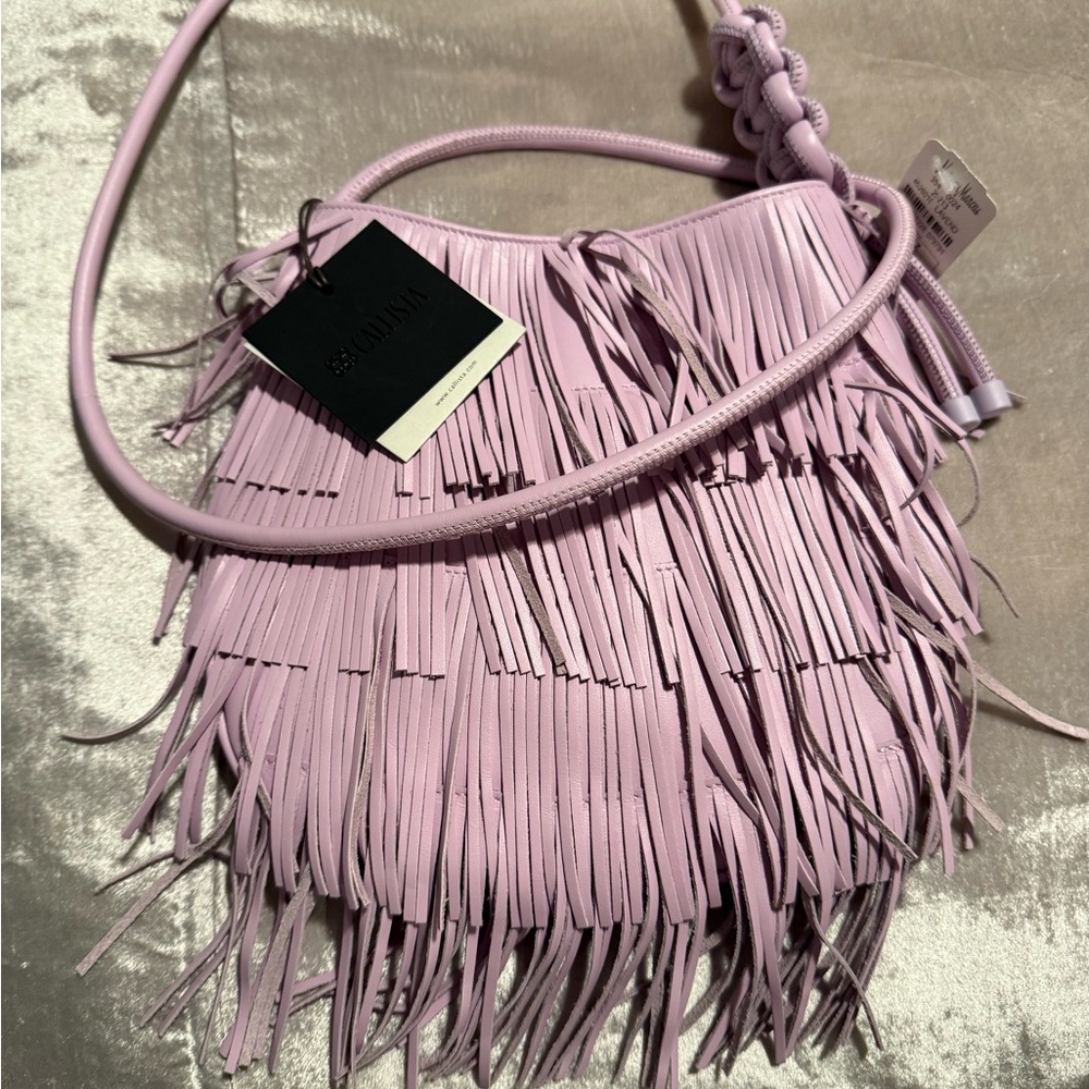 Callista Fringed Lavender Shoulder Bag
